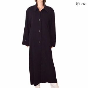 Talbots black wool cashmere long coat size 12 women